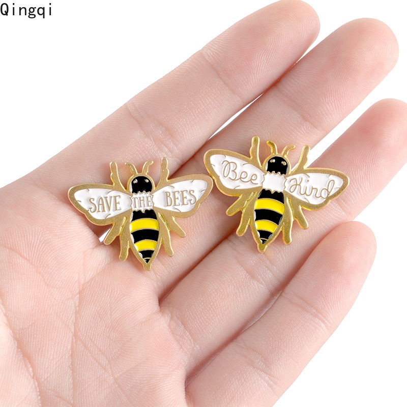 Bros Pin Enamel Desain Kartun Lebah Tulisan Save The Honey Untuk Hadiah