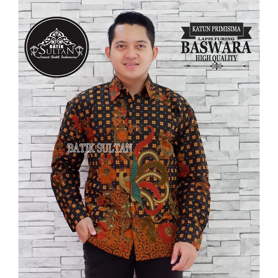 Baswara Kemeja Batik Pria Panjang Full Furing by Batik Sultan