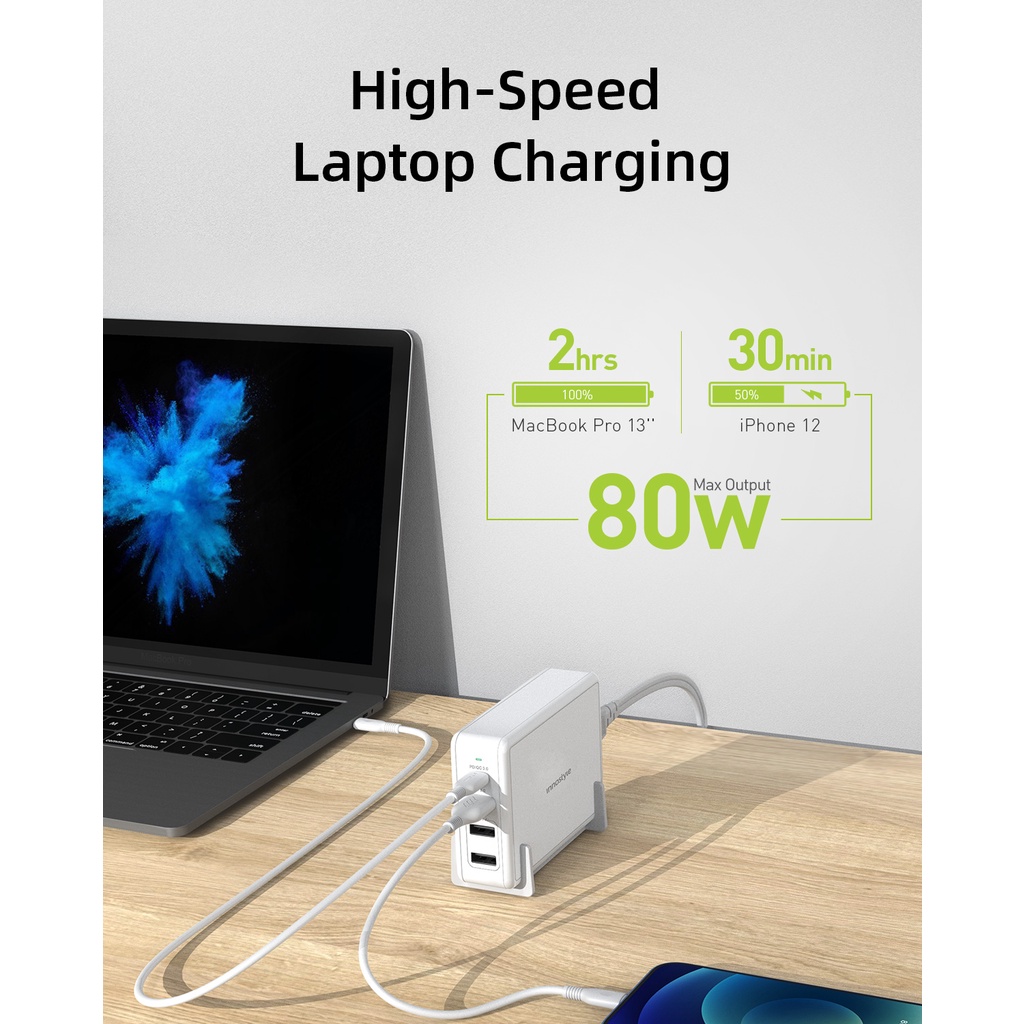 Adaptor Laptop Multi Device Innostyle GoMax Pro 80 Watt Fast Charging Original