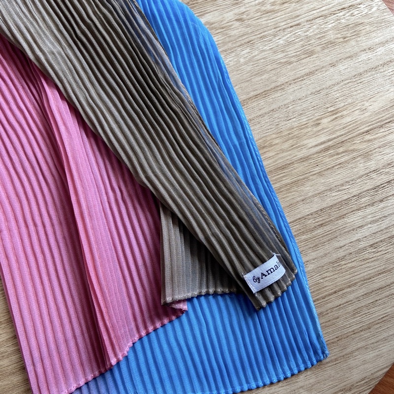 Anna pleats ombre batch 2/pashmina plisket gradasi/pashmina plisket ombre-Candy