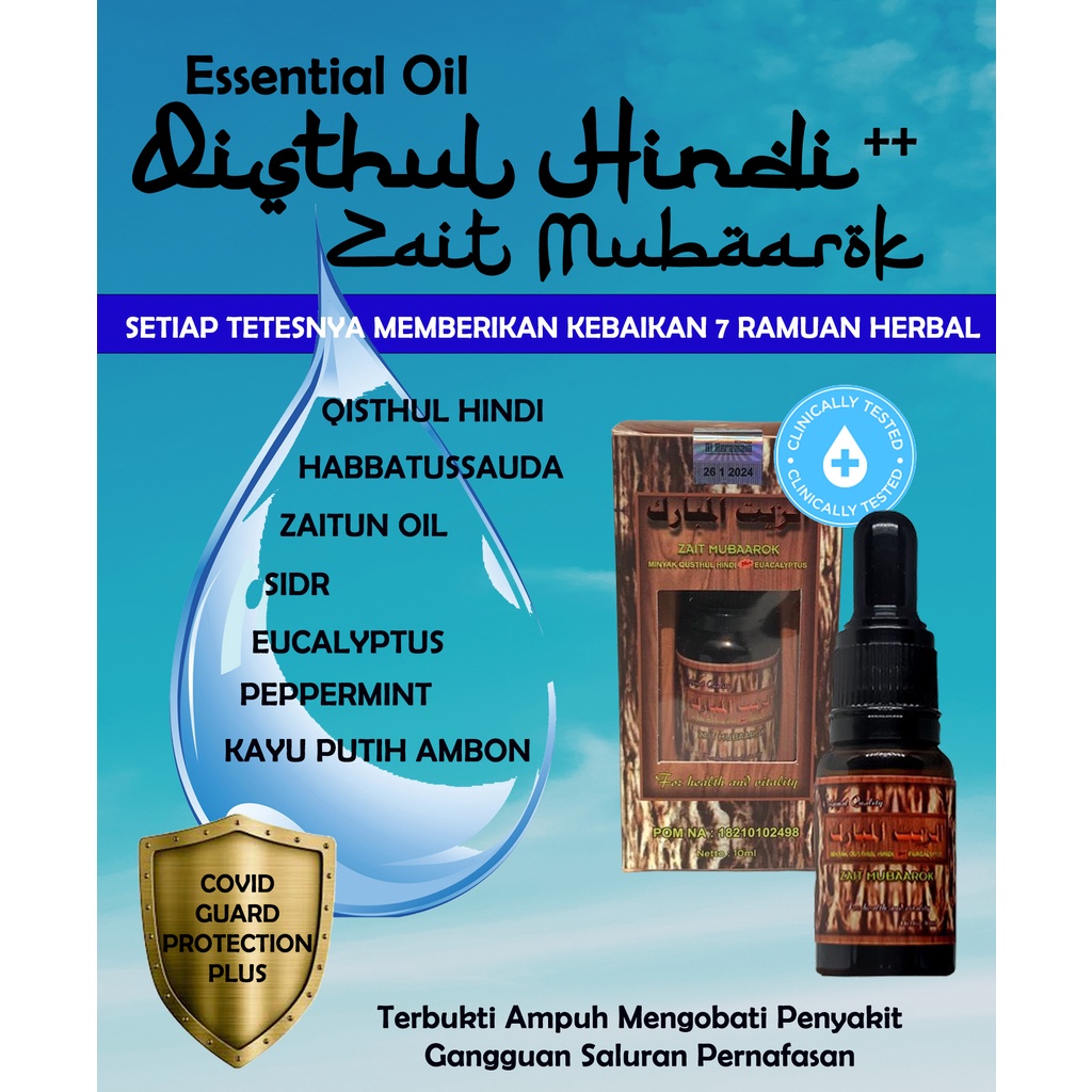 Zait Mubaarok Qisthul Hindi Minyak Essensial