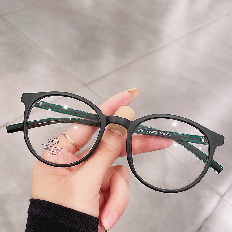 Viendo Kacamata Photocromic Anti Radiasi Minus Wanita Pria Cowok Elastik TR90 Korea Gaya Terbaru Frame Kacamata Komputer Anti Silu Blueray Sinar Matahari UV400 Kaca Mata optik-Matte Black