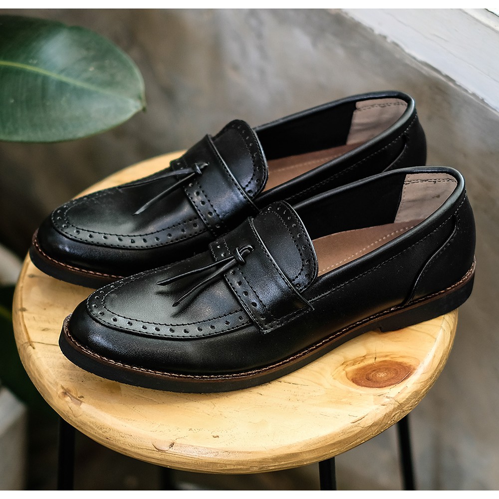 PIETRA BLACK |MNM x GIANT FLAMES| Sepatu Loafers Pria Formal / Kantor