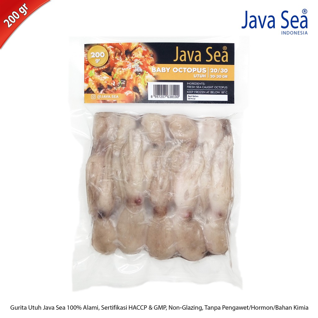 

JAVA SEA Baby Octopus / Gurita Utuh 20-30 gram per ekor (200gr)