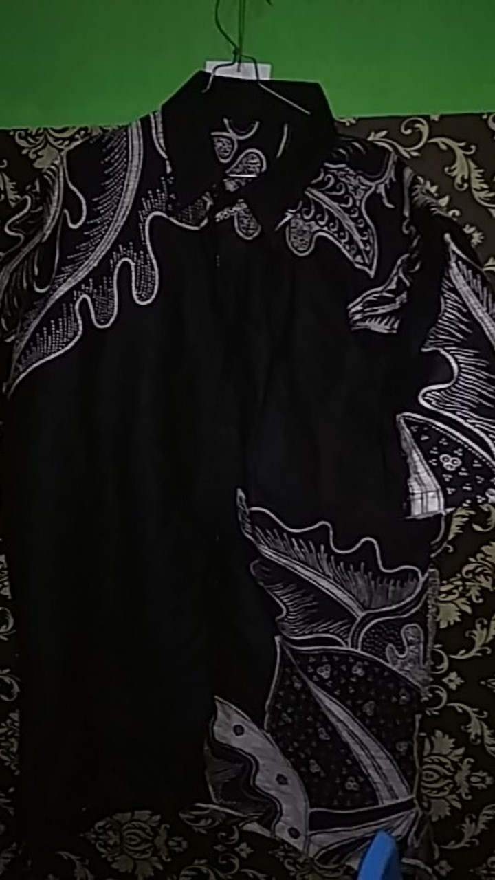 Hem Batik Pria Lengan Pendek Lawasan Sogan/pari Sulur/parang Black/merak Papua