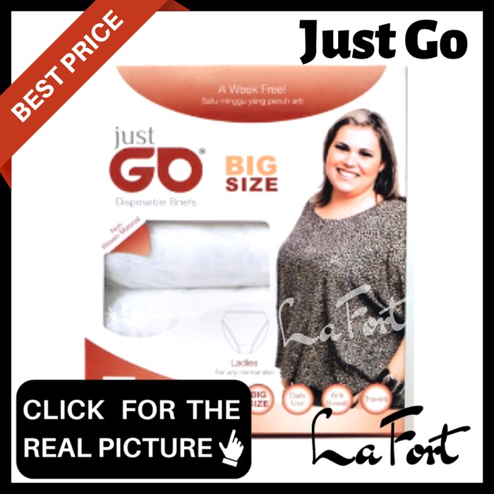 Celana Dalam Kertas Wanita Just Go BIG SIZE Disposable SEKALI PAKAI
