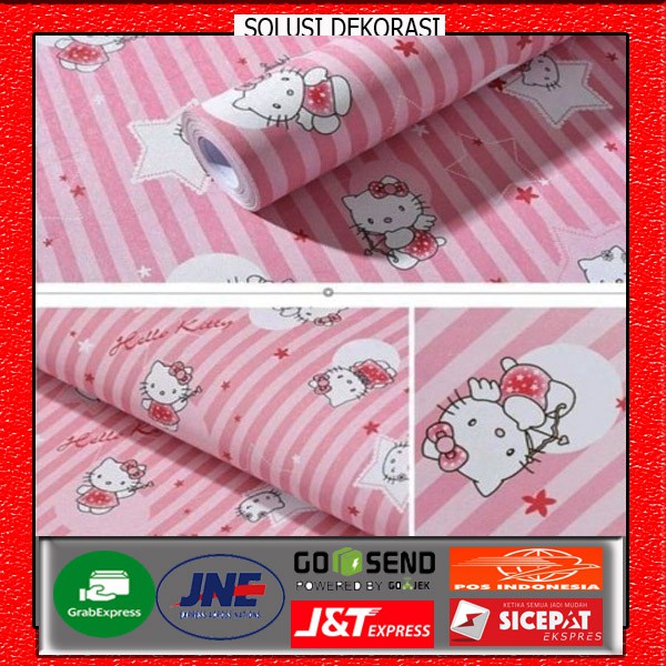 Ready!!! Wallpaper Dinding Hello Kitty Salur | SIZE 45 cm x 10 Meter |SOLUSI DEKORASI