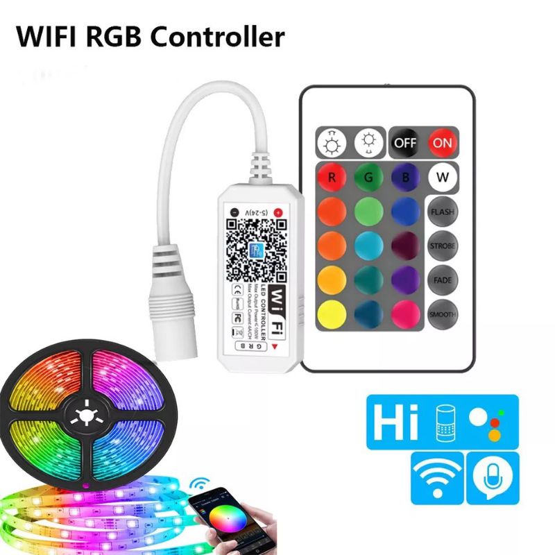 modul RGB/RGBW 3CH /4CH Led controller dimmer remote IR mini wifi led controller sensor suara sound 