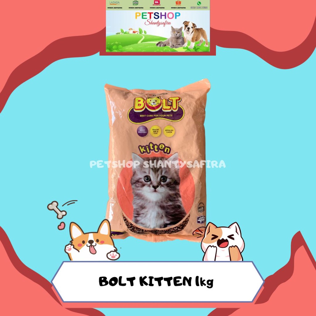 MAKANAN KUCING BOLT KITTEN 1KG