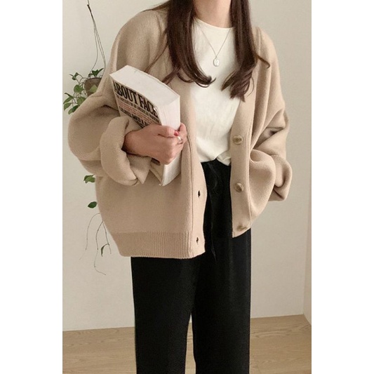 Knitwear Cardigan Outer Atasan Rajut Panjang  Batwing Knit Cewek Fuzzy  rajut