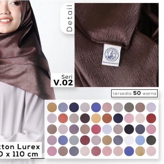 ۝ Hijab Segiempat - Jilbab Polos - Cotton Lurex - Glowing Umama Scarf - Dark Green ★