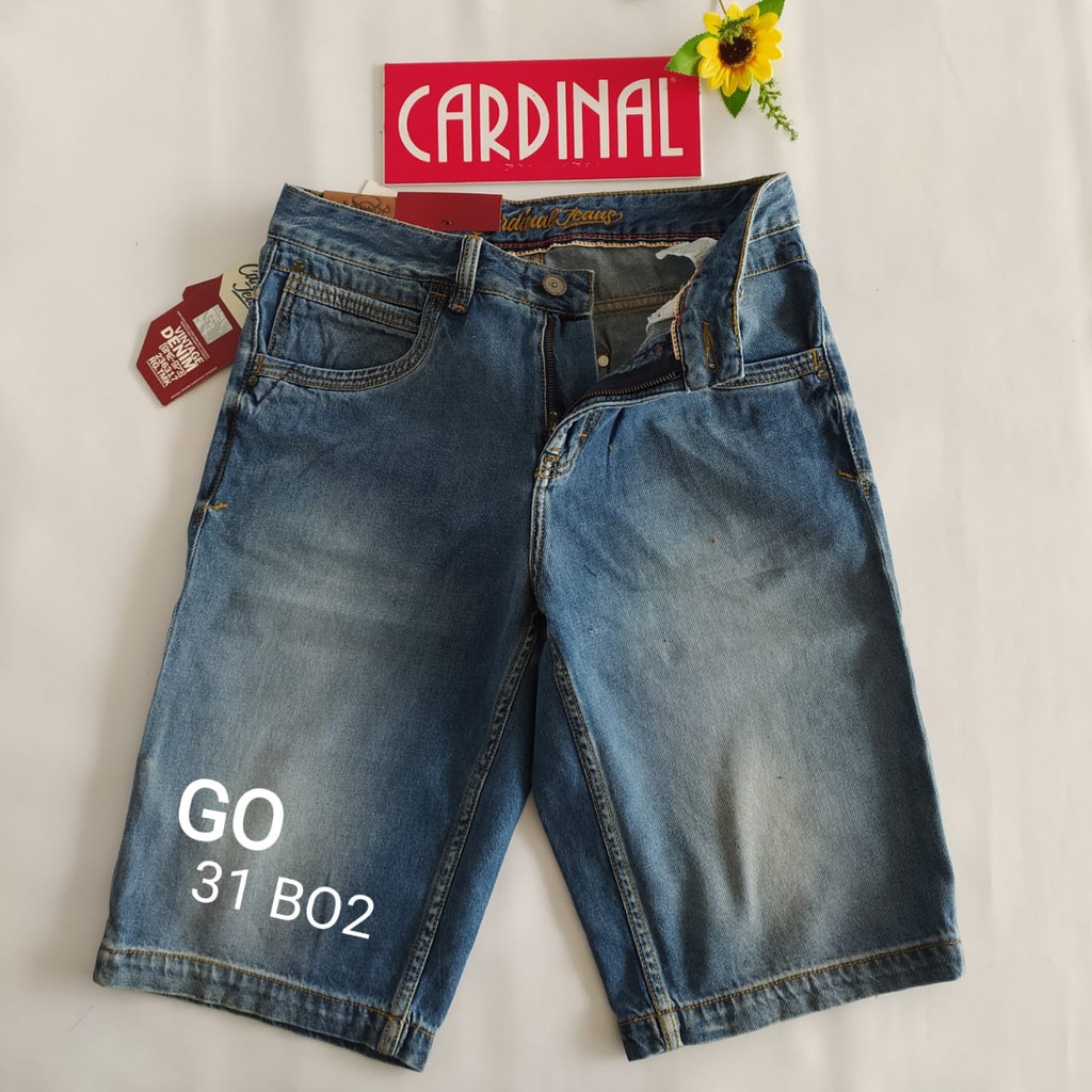 gof 31-CBV CARDINAL JEANS Celana Pria Celana Pendek Bermuda Casual Sobek Slimfit Reguler Fit Reguler