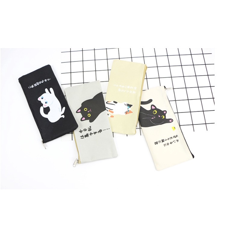 TEMPAT PENSIL MOTIF JAPANESE CUTE CAT / TEMPAT KOSMETIK CS01