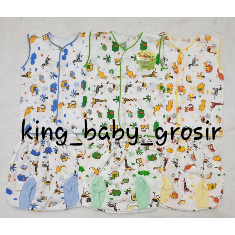 3Stel BAJU KUTUNG MOTIF &amp; POP MOTIF BABY NEWBORN SNI