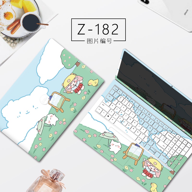 3 Pcs Stiker Pelindung Keyboard Laptop DELL Inspiron 16 7610 Vostro 15 3510 15 3511 Motif Print Kartun Warna Solid