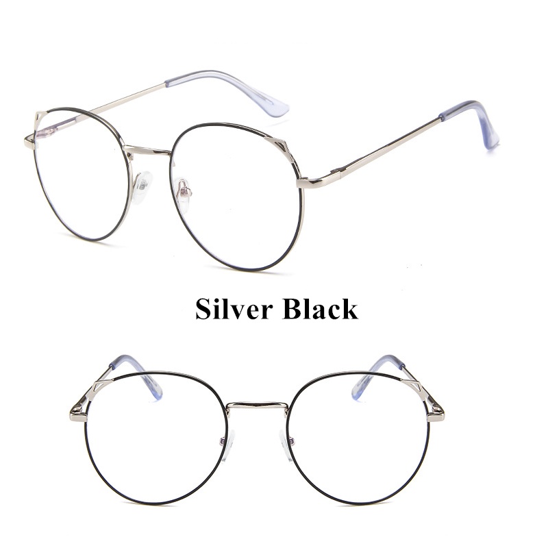 New Metal Anti Radiation Eyeglasses Cute Cat Eye Women Replaceable Lenses