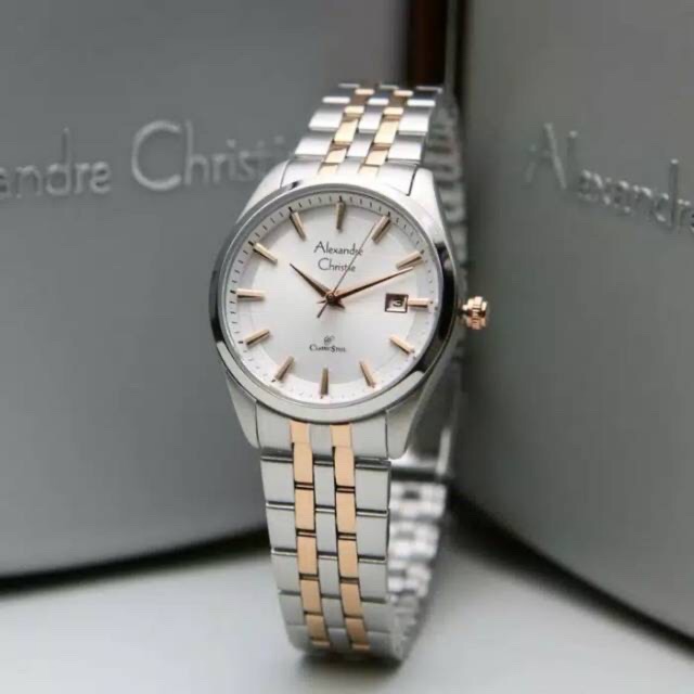 Jam tangan wanita ALEXANDRE CHRISTIE 8635 AC8635 silver rosegold GARANSI RESMI