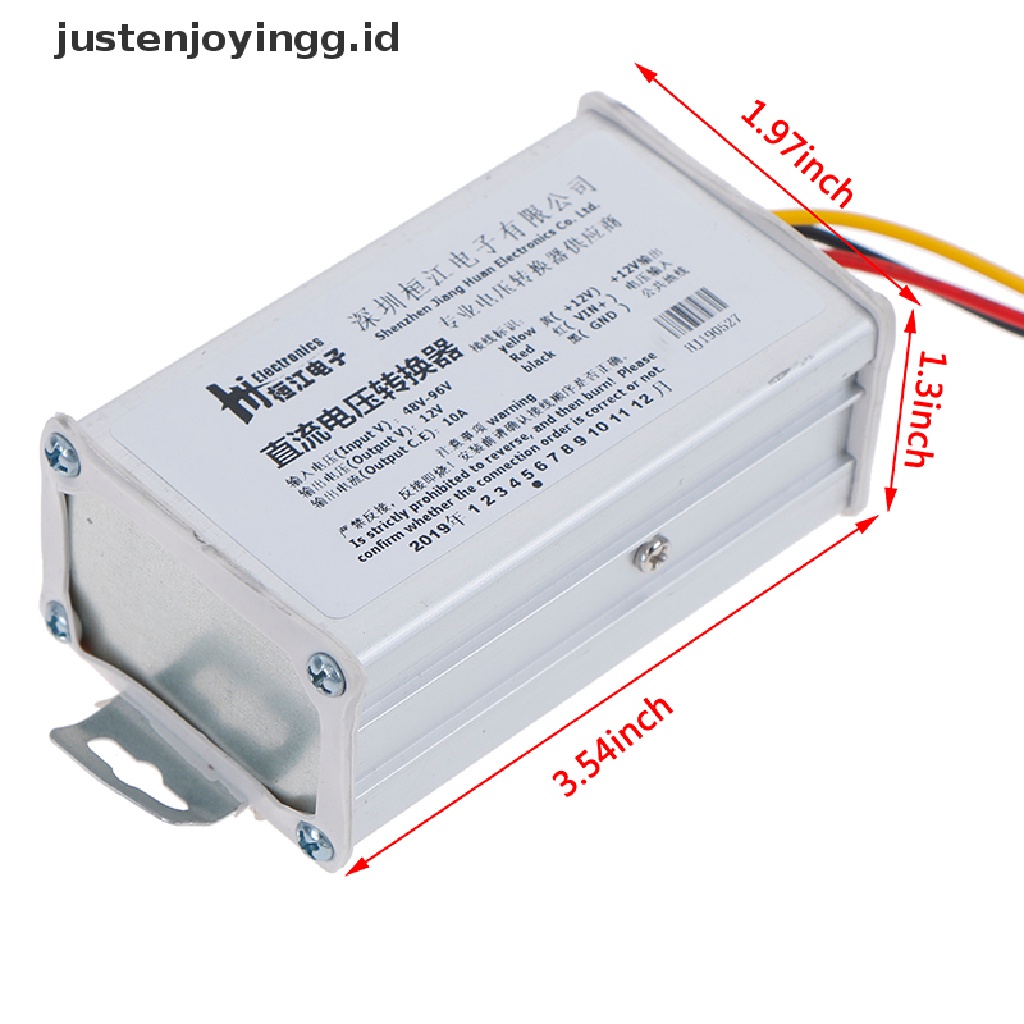// justenjoyingg.id // DC 48V-96V To 12V-10A 120W Converter Adapter for Electric Car Battery ark ~