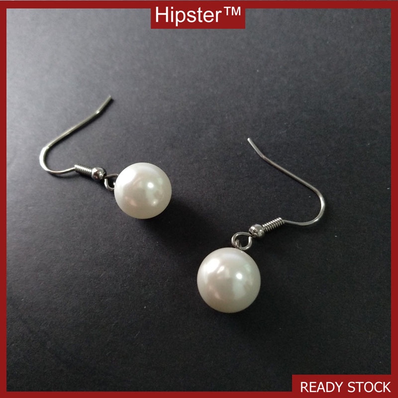 New Perfect Circle Natural Pearl Short Simple and Elegant Earrings