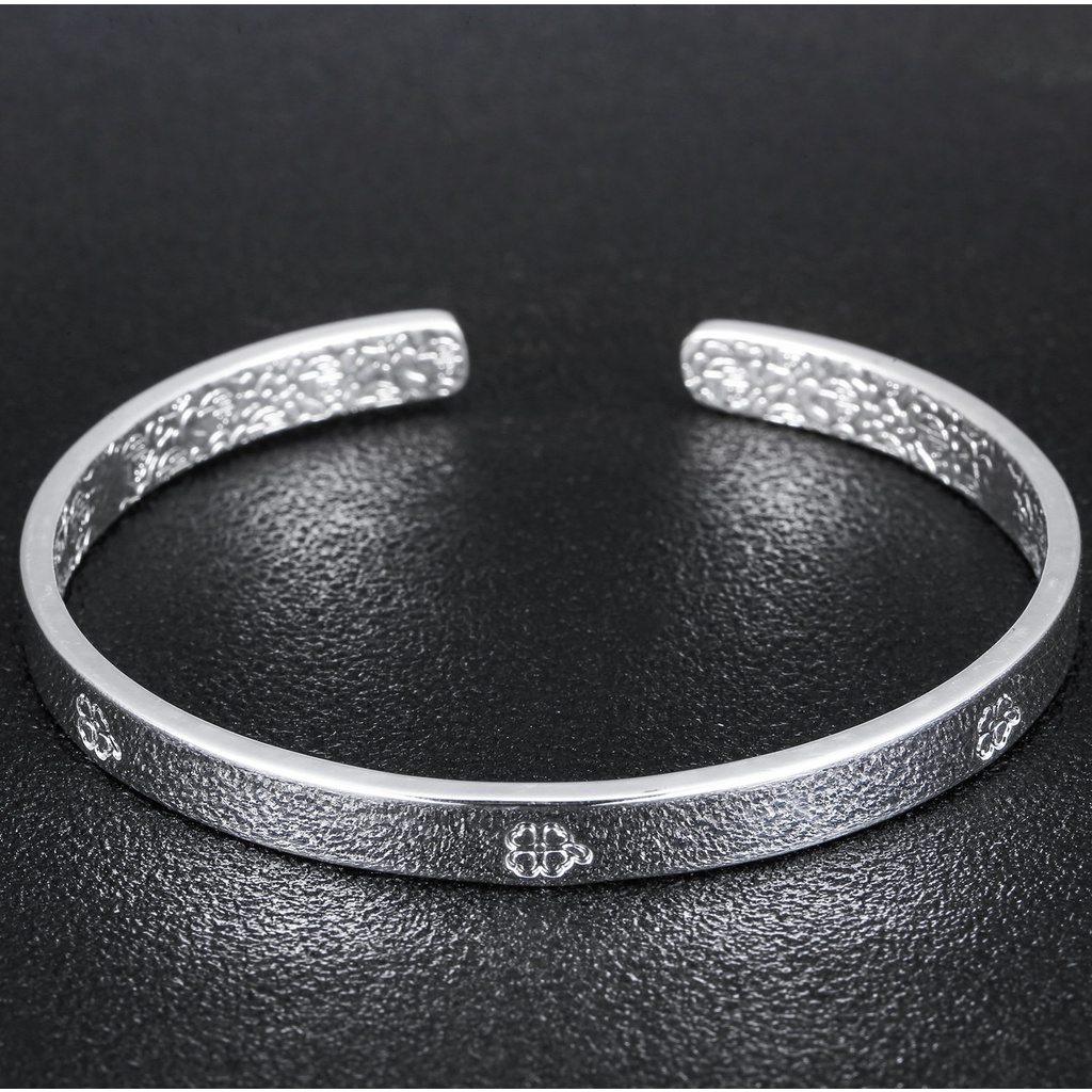 925 Perak gelang untuk wanita Perhiasan Fashion semanggi berdaun empat SZ043