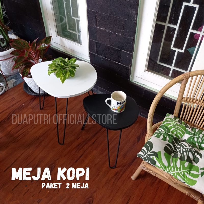 (ISI 2 MEJA) MEJA KOPI AESTHETIC / MEJA KOPI BENTUK TELUR / MEJA SUDIT MINIMALIS MODERN