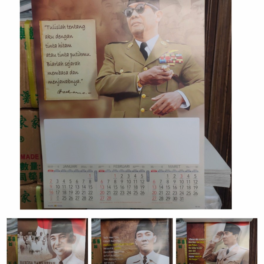 

kalender dinding triwulan 2022 indonesia 4 lembar - bp ir. Soekarno