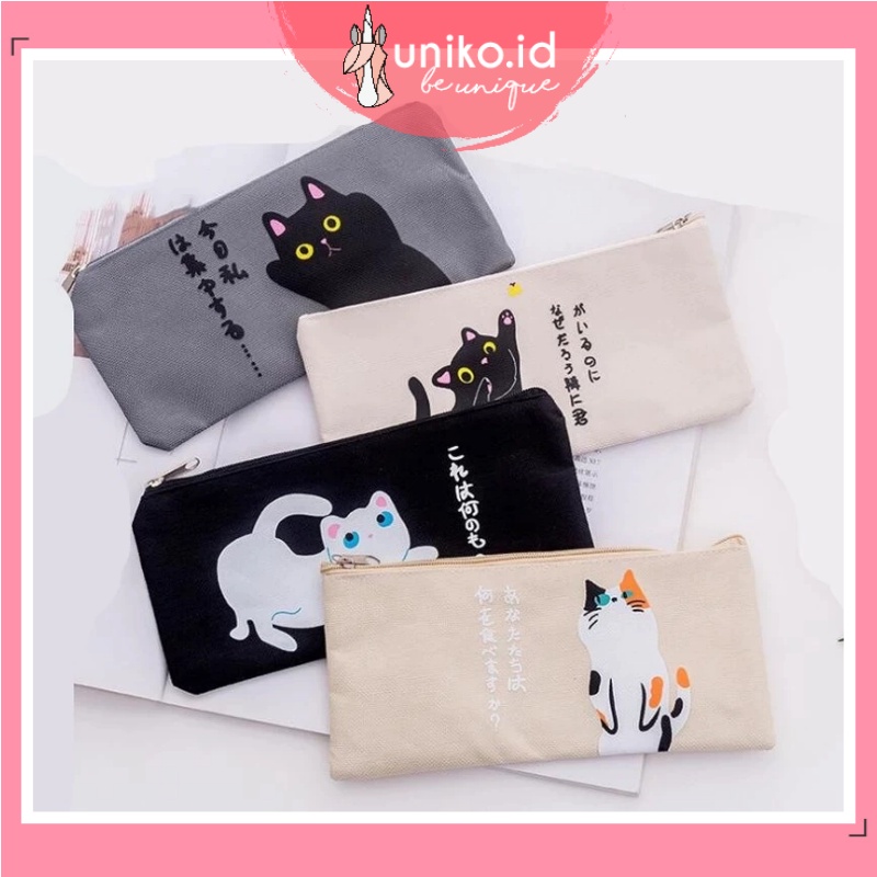 

UNIKO.ID - TEMPAT PENCIL KUCING LUCU KANVAS MOTIF KARAKTER / tempat pensil lucu / pencil case karakter import