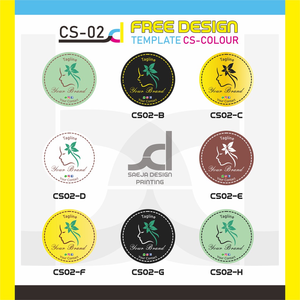 Stiker Label Skincare Free Design Custom Bahan Vinil