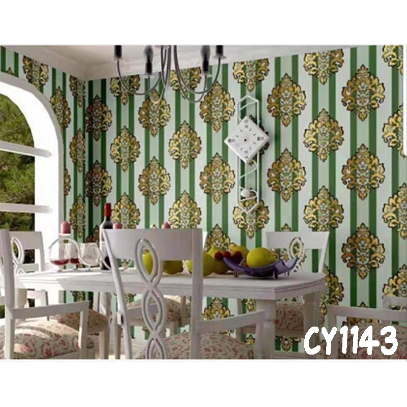 Wallpaper Dinding Wallstiker kamar tidur - Wallpaper Hiasan dinding 45Cm x 9M Motif Bata Garis Batik Karakter