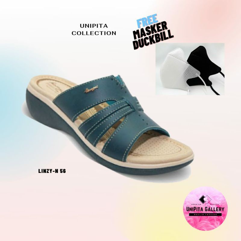 Homyped LINZY-N 56 Sandal Wedges Wanita Biru