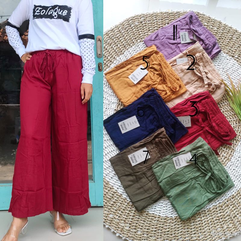 Celana Kulot Rayon Celana Kulot Tali Fashion Celana Kulot Rayon Polos Celana Rayon Premium Termurah