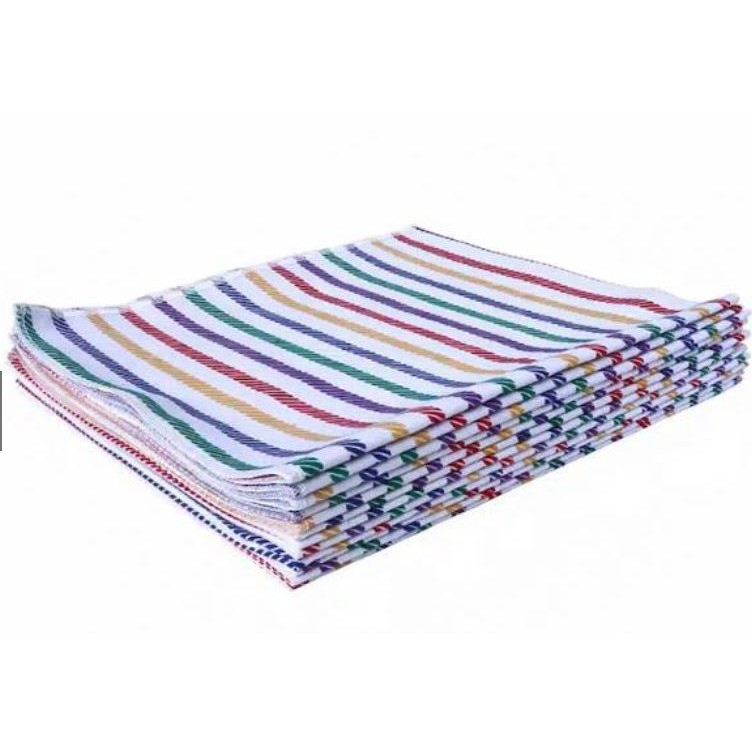 6 PC Alas Ompol lorek Lemek Garis, Alas Ompol Bayi / Alas Kain Lurik Pelangi / 45 x 50 cm Rainbow