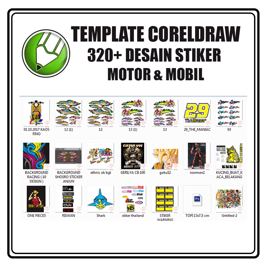 320+ Template Desain Stiker Motor &amp; Mobil CorelDraw siap edit