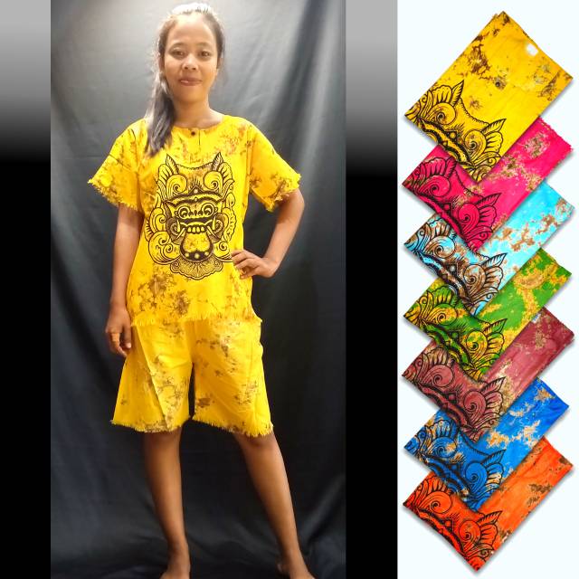 Kaos Barong Bali Setelan Celana Kulot Size L &amp; XL