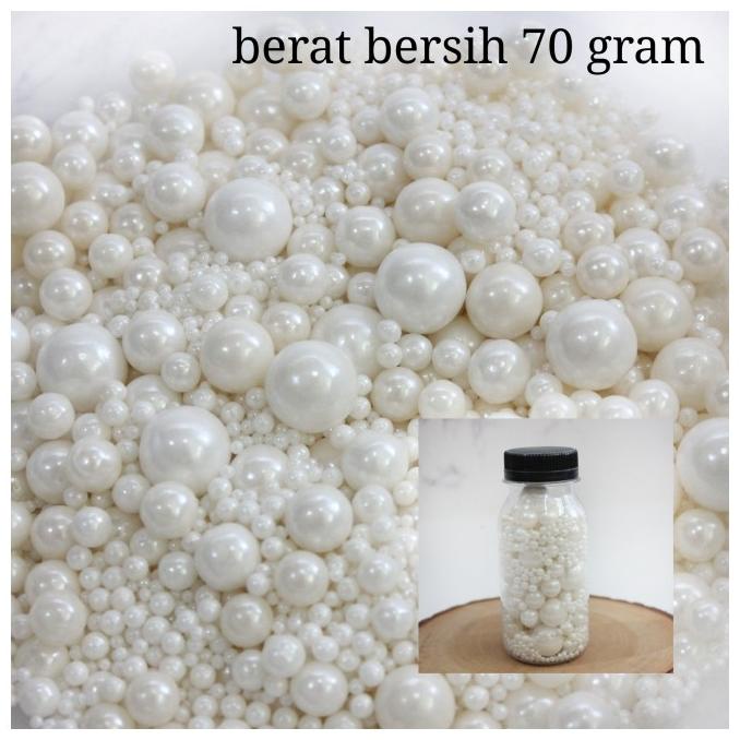 

] Sugar sprinkles pearl white mix hiasan kue nett 70 gram