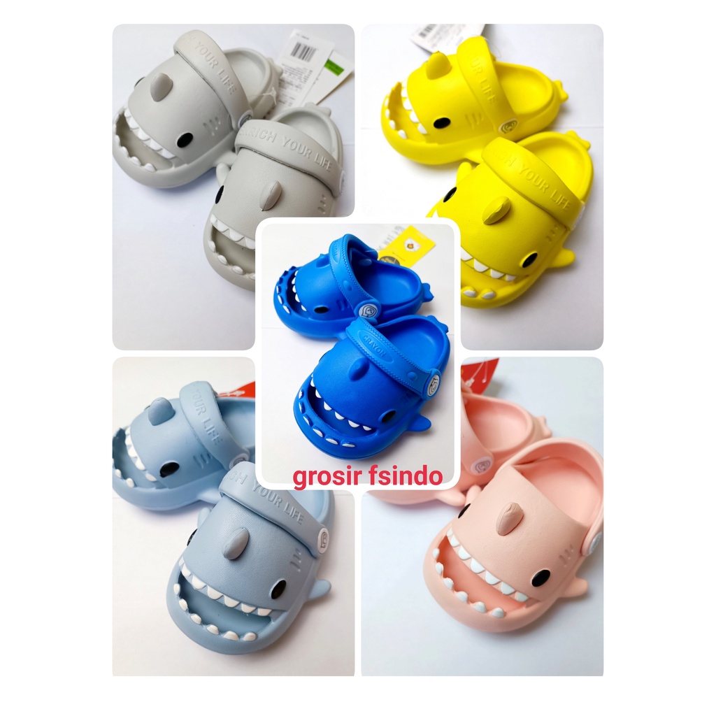 Sandal Anak Baby Shark CR2/ Sandal Motif Hiu/ Sandal Anak Bahan EVA