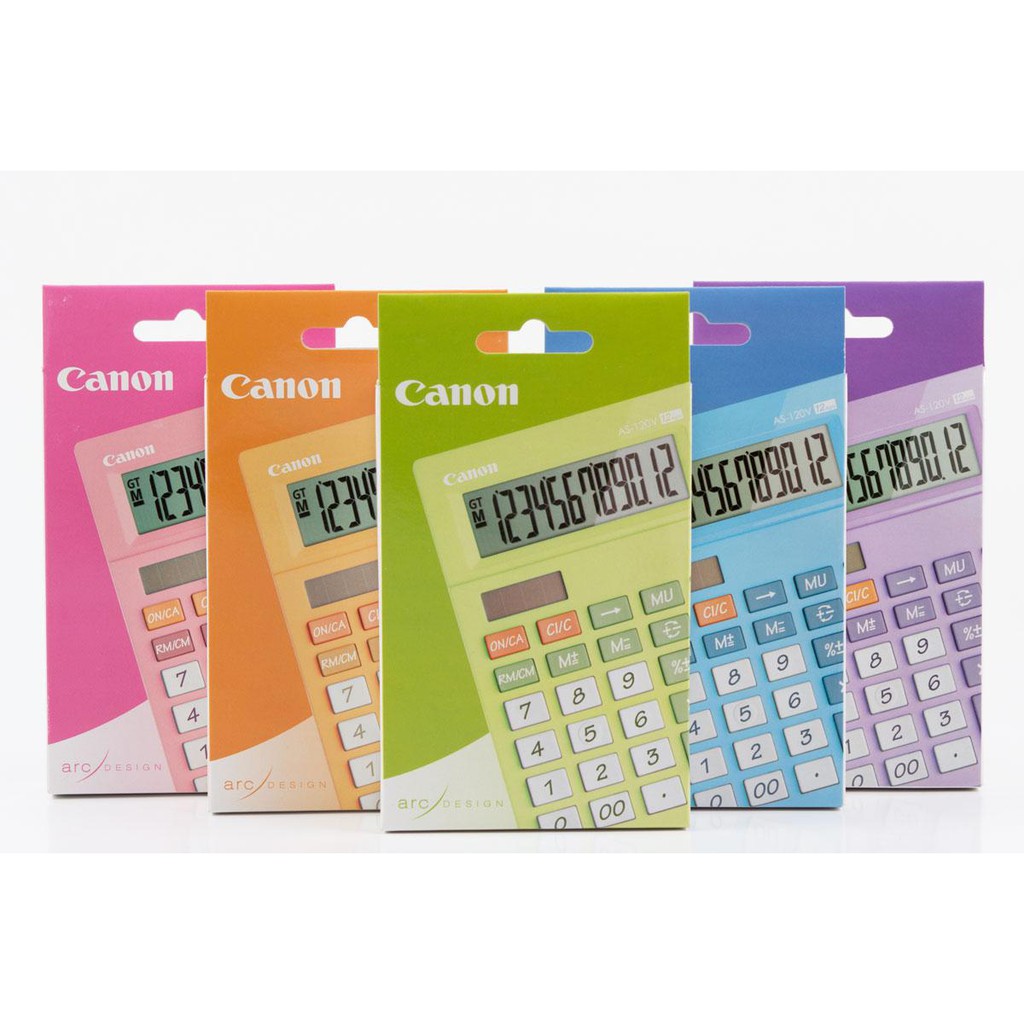 

Kalkulator CANON AS 120V Warna ORIGINAL - 12 Digit - Desain Penuh Warna dan Stylish - Canon Original