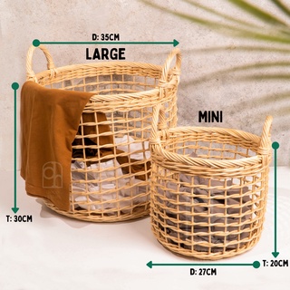 Jual Keranjang Rotan Mono Laundry Basket Rotan Keranjang Rotan Aesthetic Serbaguna