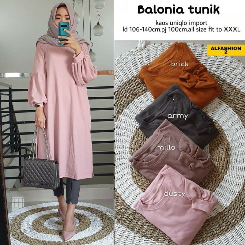 BHL - Long Tunik Super Jumbo Premium Bahan Kaos Uniglo Balonia #1 Alfashion Solo