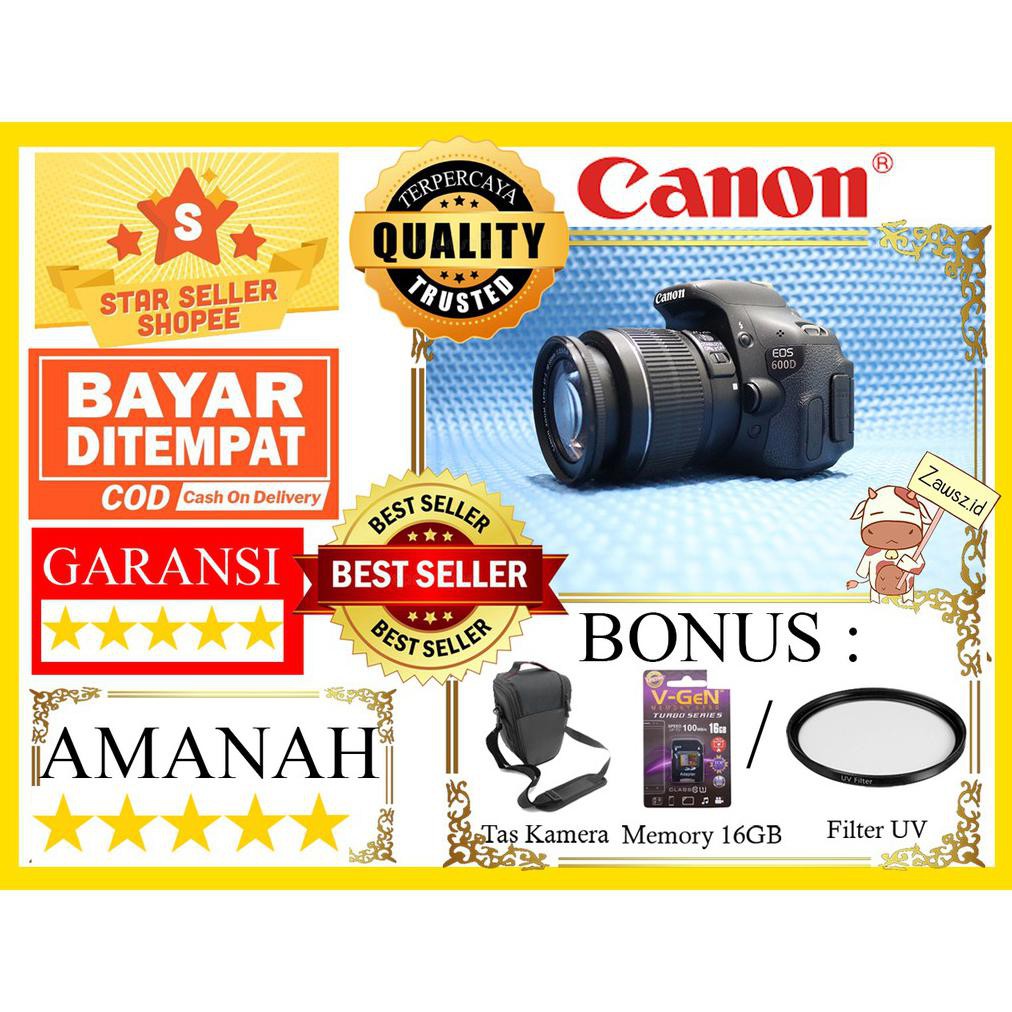 [[BISA COD]] Kamera DSLR Canon 600d / Kiss X5 / Canon 600 D Free memory dan tas ( Kamera Vlog )