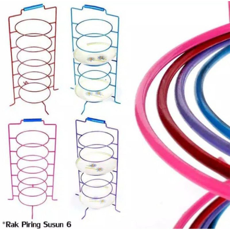 Rak Piring/Rak Rantang 6 Susun Untuk Hajatan Warna-Warni