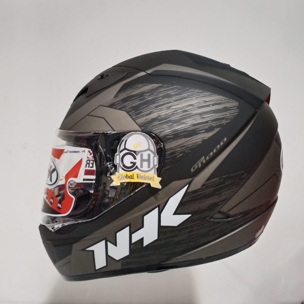 HELM NHK GP1000 AXION FULL FACE MOTIF AXION NHK GP1K BLACK DOFF SILVER