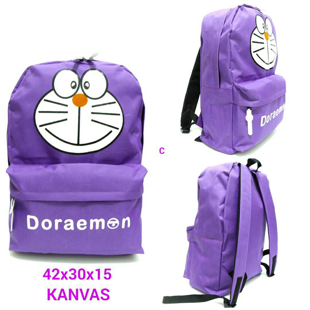 Tas Ransel Karakter Warna Ungu Anak Kuliah dan Sekolah