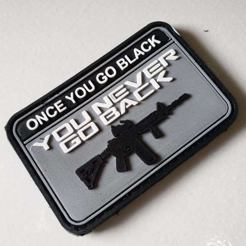 PATCH RUBBER LOGO SNIPER YOU NEVER GO BACK/TEMPELAN EMBLEM KARET VELCRO TACTICAL