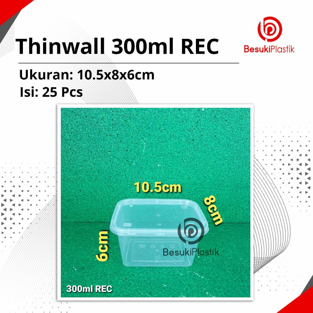 Thinwall 300ml REC / Thinwall Box Persegi 300ml / Box Thinwall 300ml / Kotak Makanan 300ml