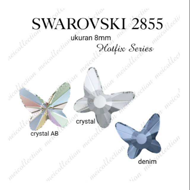 Swarovski ORIGINAL hotfix 2855 kupu butterfly 8mm