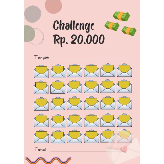 

kertas binder/ tantangan menabung/ saving planer/ challenge menabung ( 1 sisi)