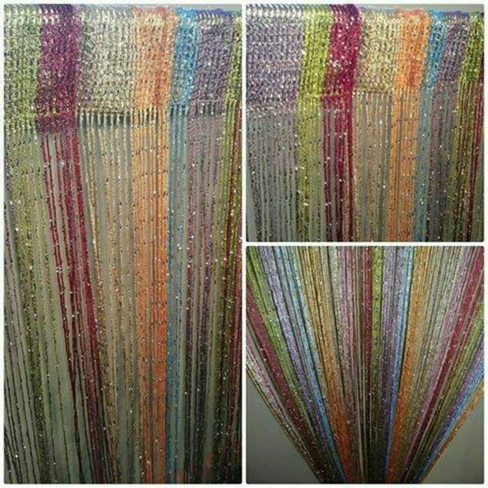 SB Tirai Benang Glitter Gradasi Termurah Tirai Benang Glitter 100x200cm