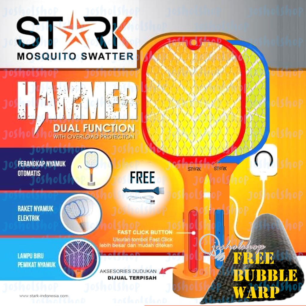 Stark Raket Nyamuk STK-005 Hammer ( Dual Fuction ) With Overload Protection