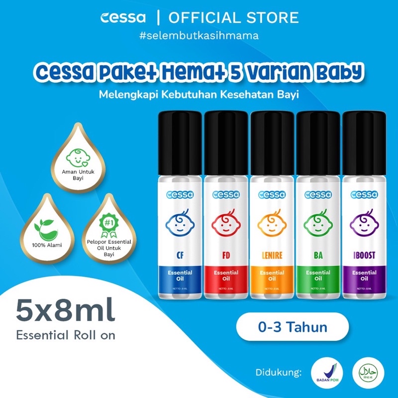 (Bisa COD ) Cessa Cough N Flu (0-3th)  Essential Oil Pereda Batuk &amp; Pilek Bayi Aromaterapi Baby